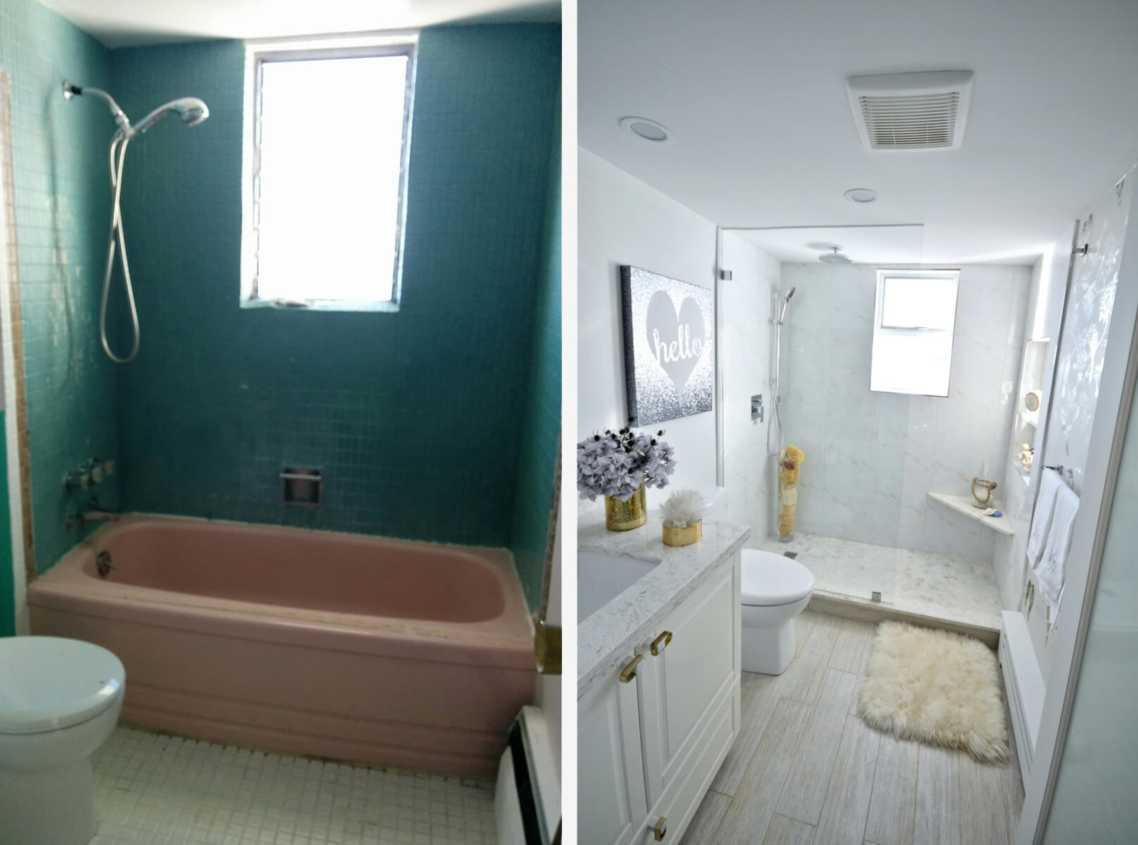 bathroom renovation with walk-in shower