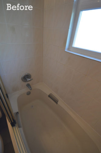 Before a small bathroom renovation and adding designer touches